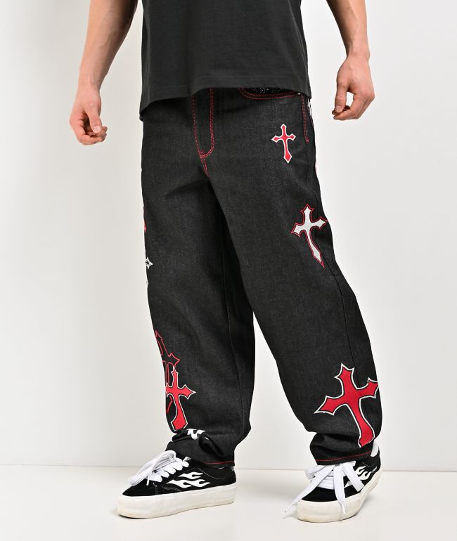 Ninth Hall Ambush Crosses Black Raw Denim Jeans - Ninth Hall