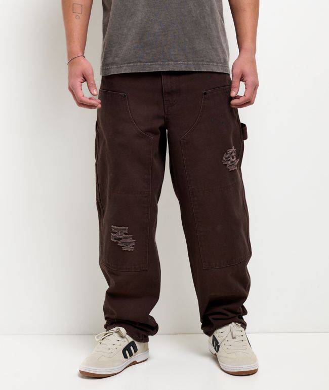 Empyre Hammer Dude Brown Canvas Loose Fit Skate Pants - Empyre