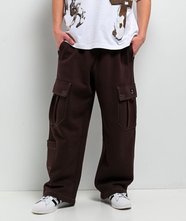 Ninth Hall Stash Brown Baggy Cargo Sweatpants - Ninth Hall