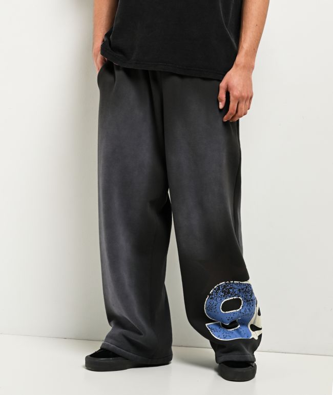 Ninth Hall Fien Black Wash Baggy Sweatpants | Zumiez