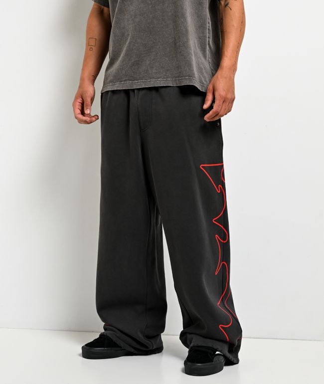 Vitriol Void Stud Black Wash Baggy Sweatpants - Vitriol
