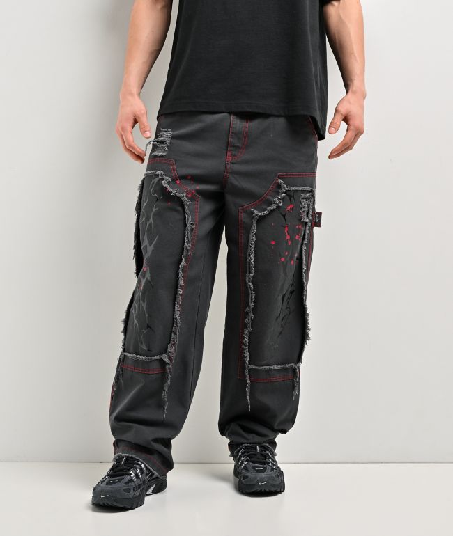 Vitriol Cursed Butcher Black Wash Carpenter Pants - Vitriol