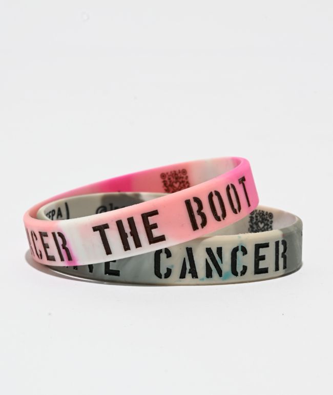 Keep A Breast Foundation Give Cancer The Boot Pink & Grey Mini 2 Pack Bracelets - Keep A Breast Foundation