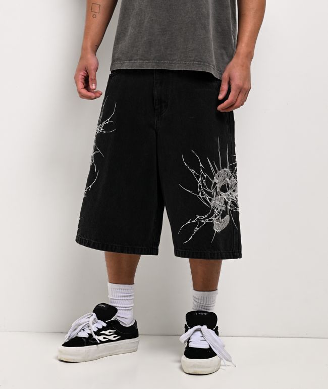 Vitriol Siphon Descend Black Ultra Loose Denim Shorts - Vitriol