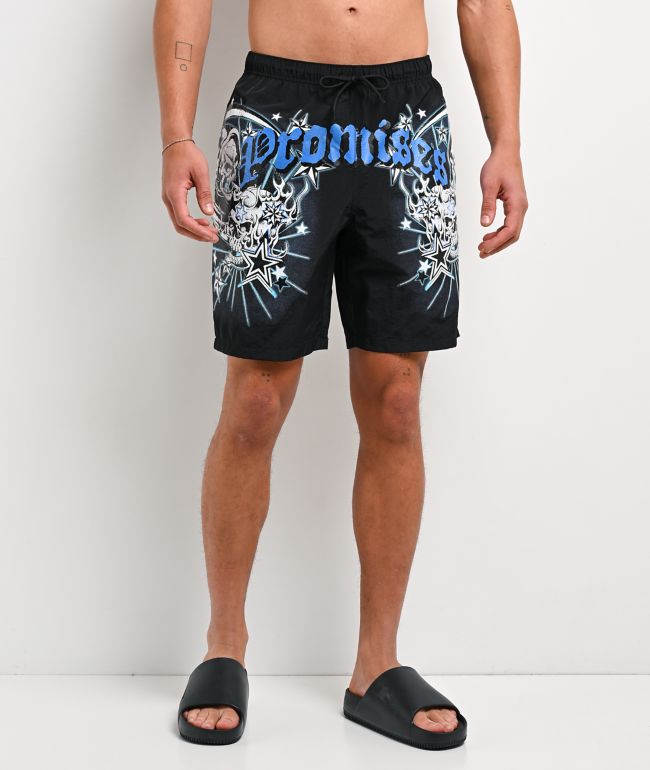 Broken Promises Nautical Black Board Shorts - Broken Promises