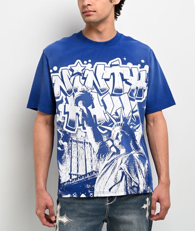 Ninth Hall Queens Blue Heavyweight Boxy T-Shirt - Ninth Hall