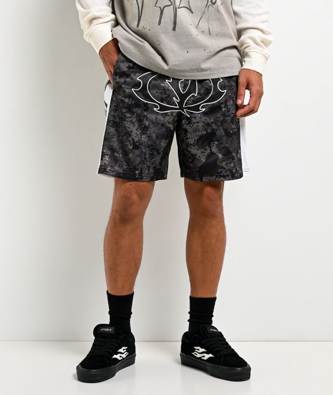 Vitriol Thorn Black & White Mesh Shorts - Vitriol