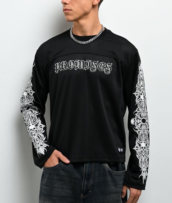 Broken Promises Mausoleum Black Long Sleeve Crop Jersey - Broken Promises