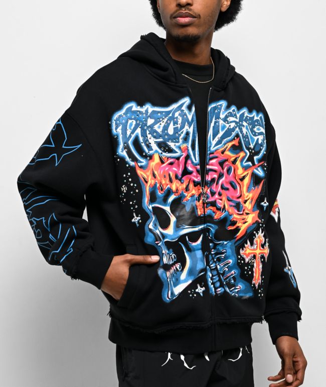 Glo Gang Glory 4 Eva Black Zip Hoodie | Zumiez