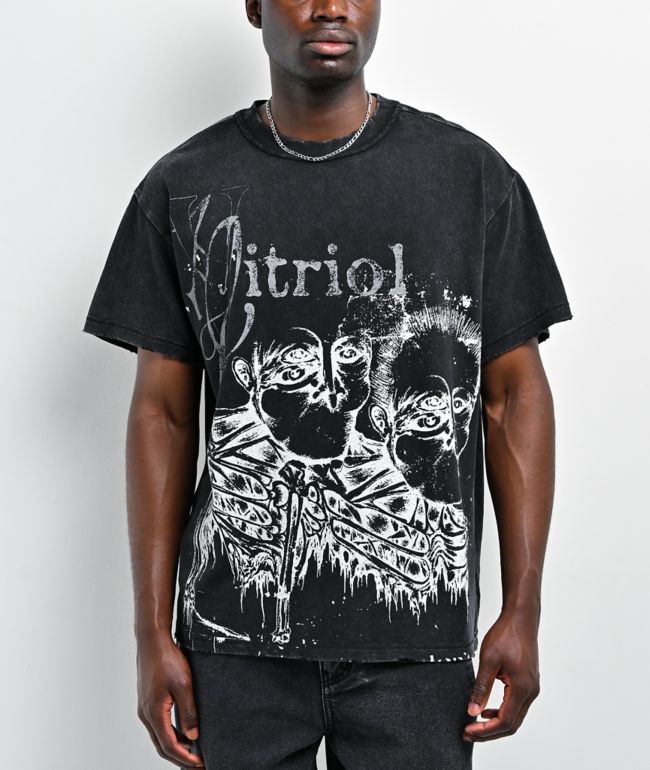 Vitriol Feral Friend Black Wash Knit T-Shirt - Vitriol
