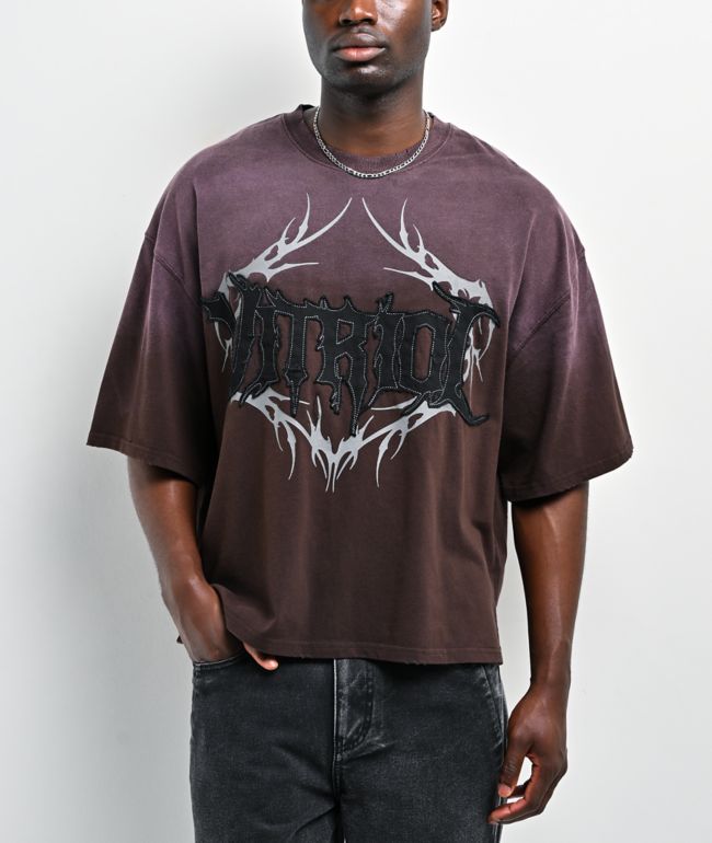 Vitriol Nightshade Brown Wash Cropped T-Shirt - Vitriol