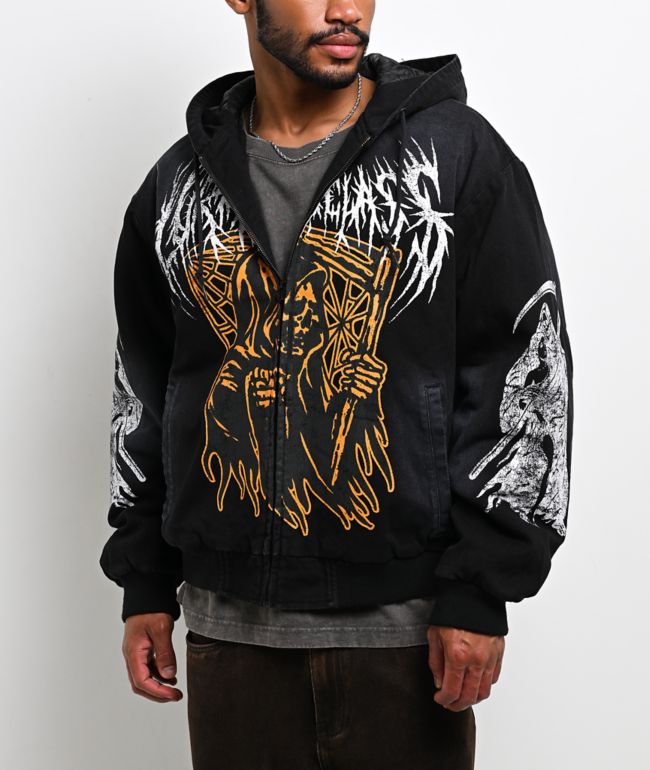 Lurking Class by Sketchy Tank You're Next Black Wash Canvas Work Jacket - Lurking Class by Sketchy Tank