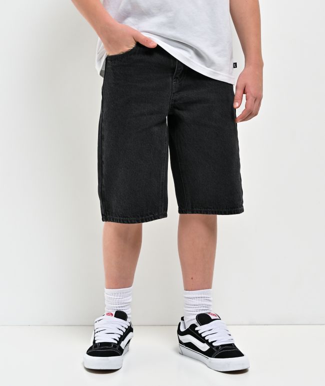 Empyre Kids Shmutz Black Wash Loose Fit Skate Shorts - Empyre