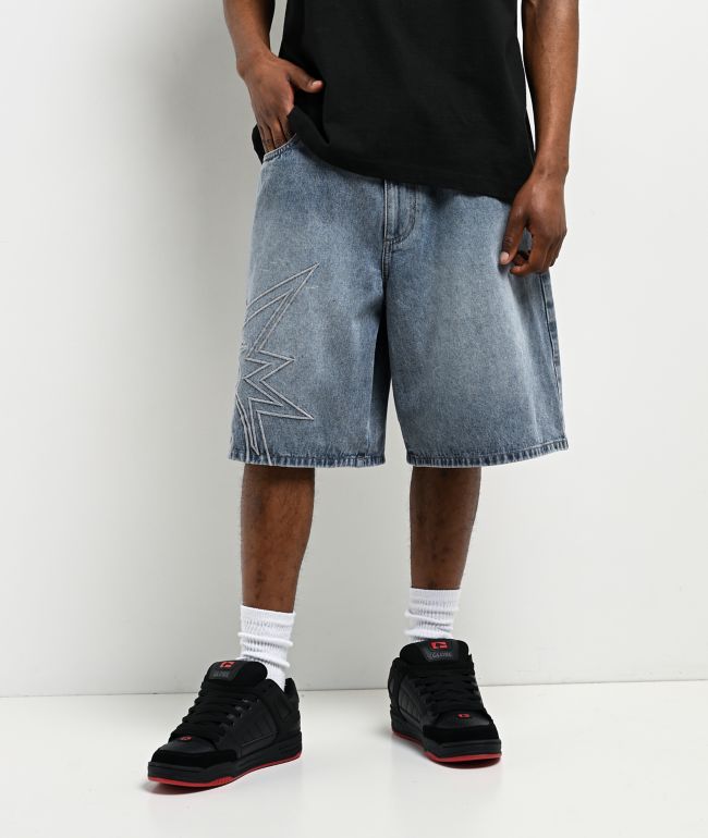 Adam Bomb Big Bomb Light Blue Wash Denim Shorts - Adam Bomb