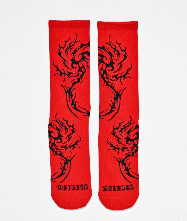 Vitriol Jagged Red Crew Socks - Vitriol