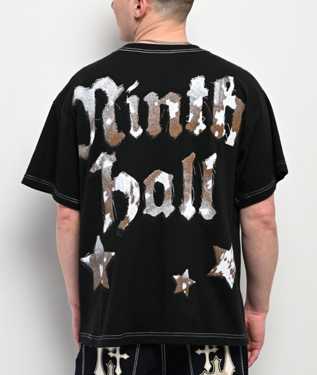 Ninth Hall Faux-ny Hair Black Boxy T-Shirt - Ninth Hall