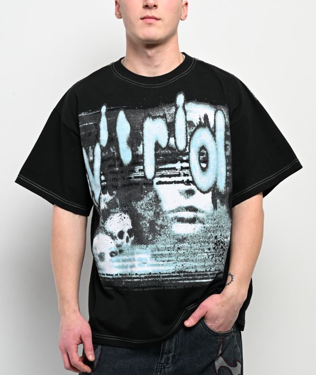 Ninth Hall Shipwreck Black Wash Raw Edge T-Shirt | Zumiez