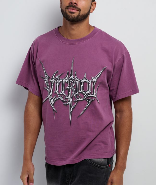 Vitriol Eyes On Me Purple Wash Boxy T-Shirt - Vitriol
