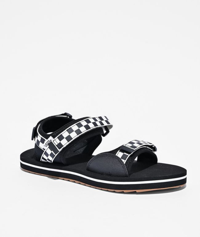 Vans Tri-Lock Checker White & Black Sandals - Vans