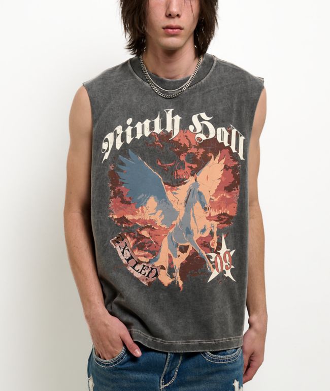 Ninth Hall Dreamer Grey Wash Boxy Tank Top - Ninth Hall