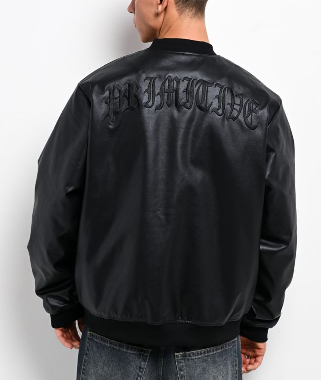 Primitive Borough Black Faux-Leather Jacket - Primitive