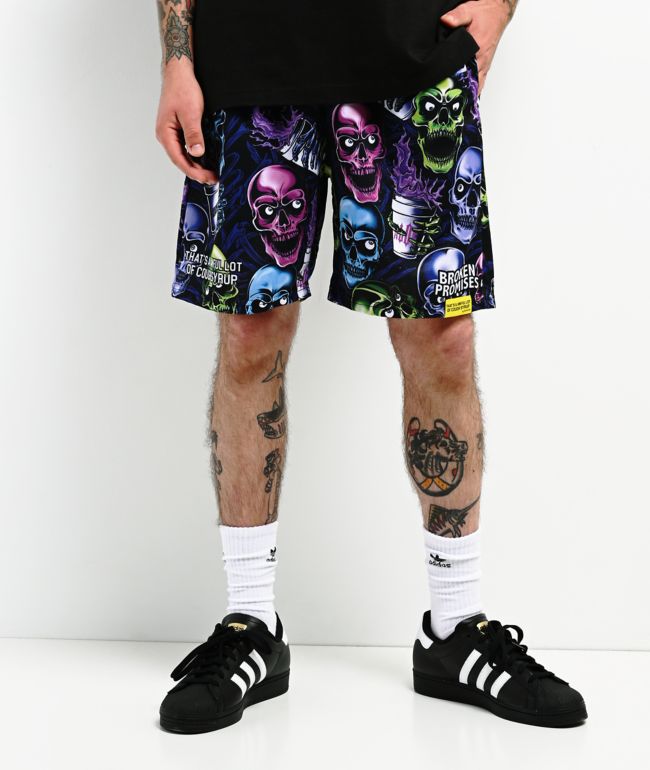 Broken Promises x That's A Awful Lot Of Cough Syrup Drank Mesh Shorts - Broken Promises