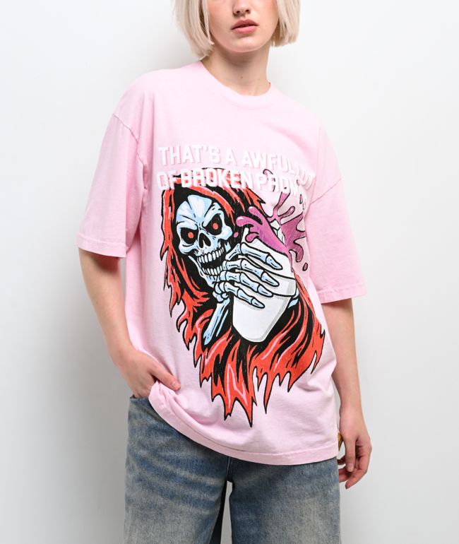 Broken Promises x That's A Awful Lot Of Cough Syrup Splash Pink T-Shirt - Broken Promises