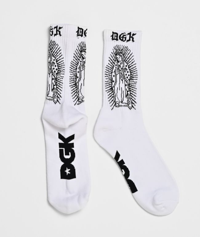 DGK Guadalupe White Crew Socks - DGK