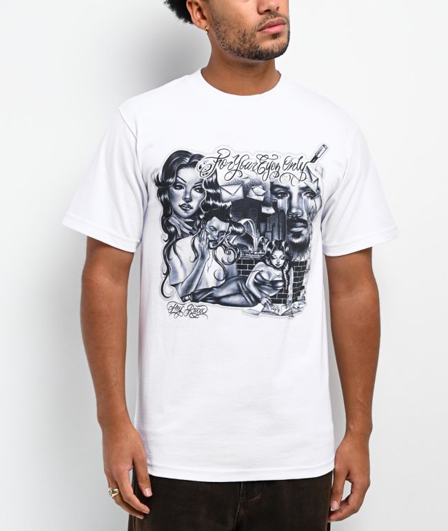 Hey Ruca For Your Eyes Only White T-Shirt - Hey Ruca