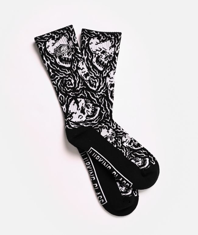 Lurking Class by Sketchy Tank Burning Soul Black Crew Socks - Lurking Class by Sketchy Tank