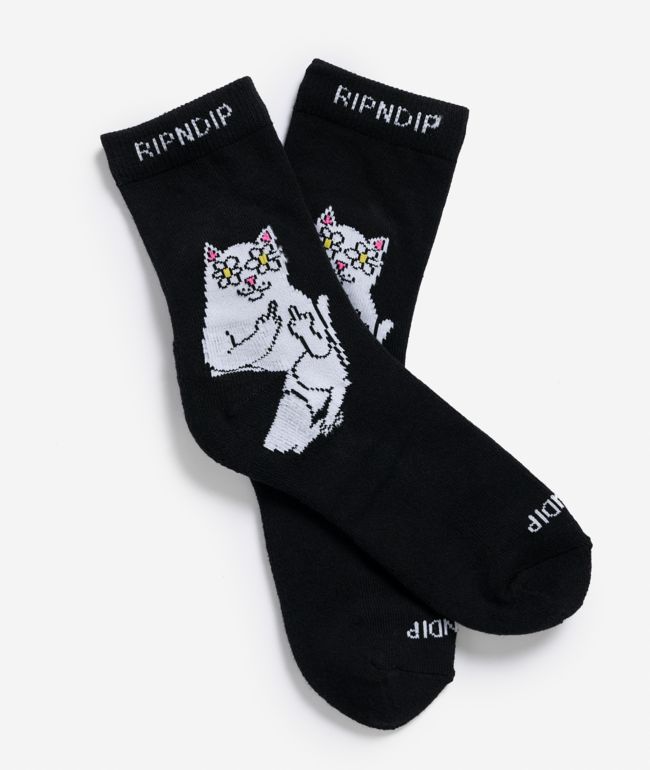RIPNDIP Lord Blossom Black Crew Socks - RIPNDIP