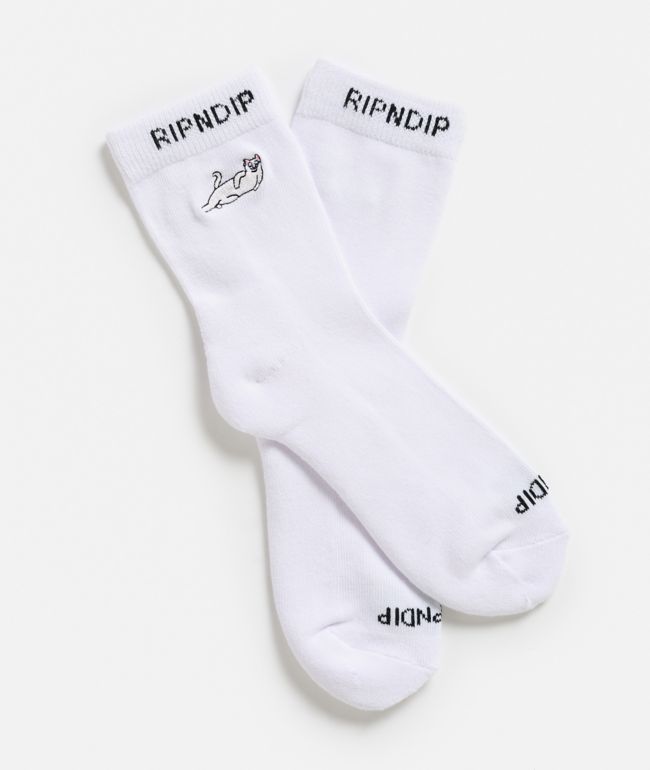 RIPNDIP Castanza White Crew Socks - RIPNDIP
