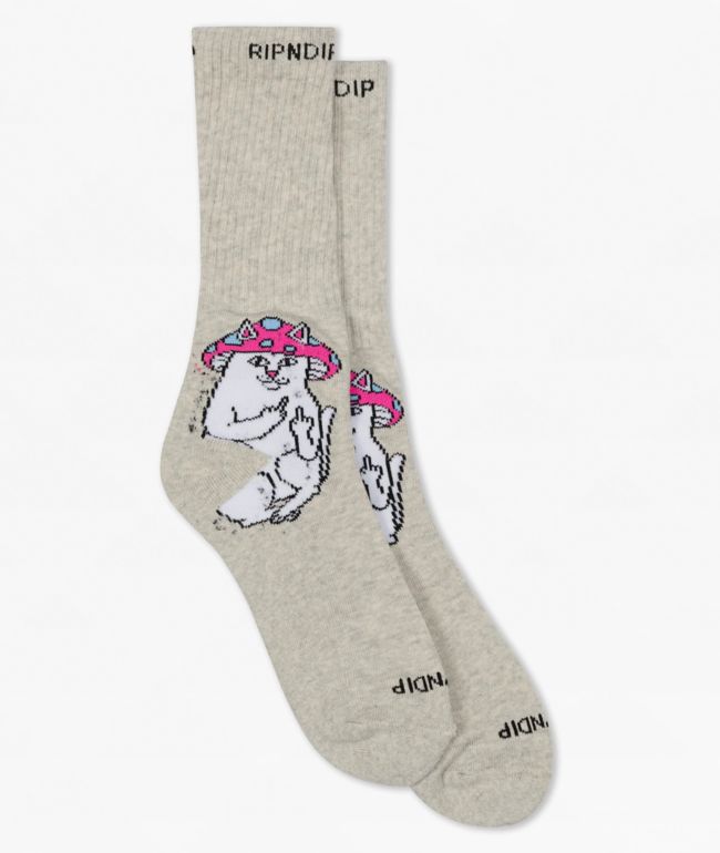 RIPNDIP Lord Mushy Grey Crew Socks - RIPNDIP