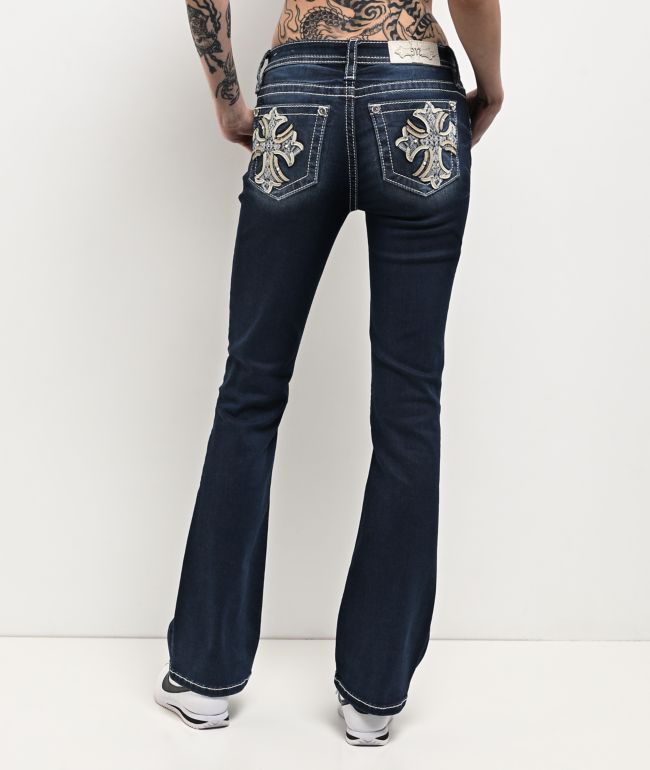 Miss Me Cora Stitched Medium Blue Bootcut Jeans | Zumiez