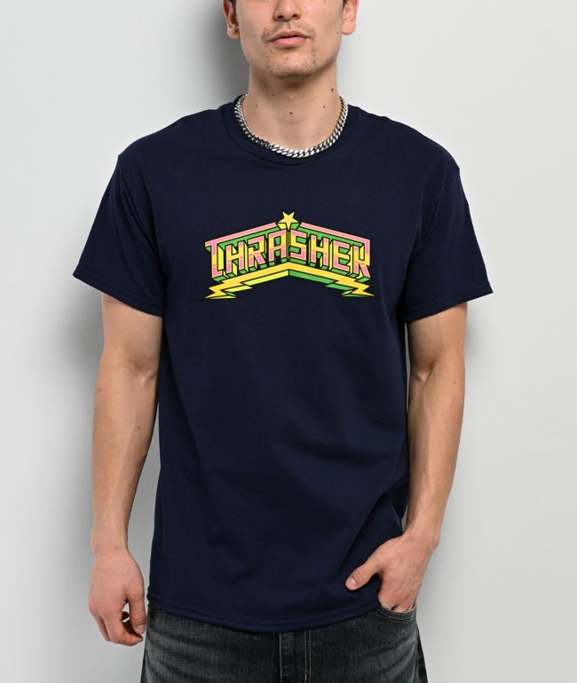 Thrasher Luchadora Navy T-Shirt - Thrasher