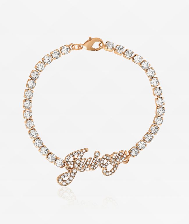 Juicy Couture Crystal Script Goldtone Tennis Bracelet - Juicy Couture
