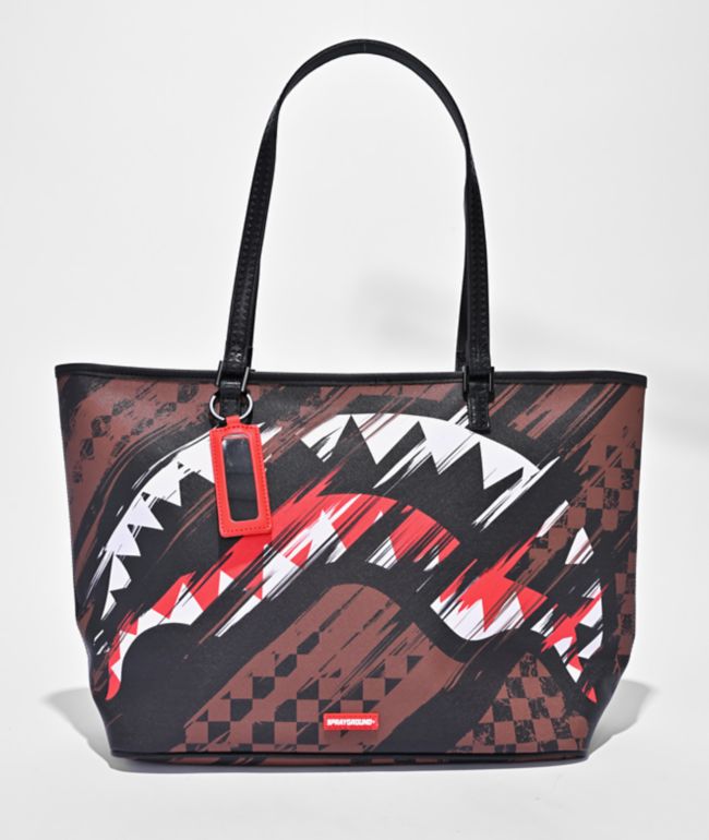 Sprayground Smeared Grunge Brown Tote Bag - Sprayground