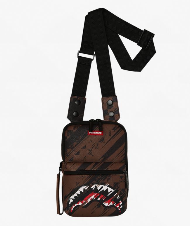 Sprayground White Stencil Shark Messenger Bag | Zumiez