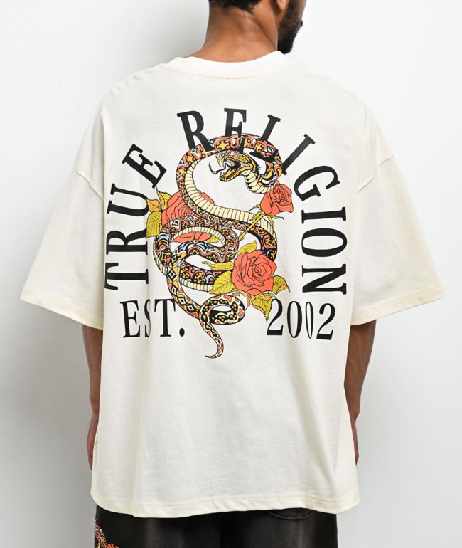 True Religion Floral Snake Cream T-Shirt - True Religion