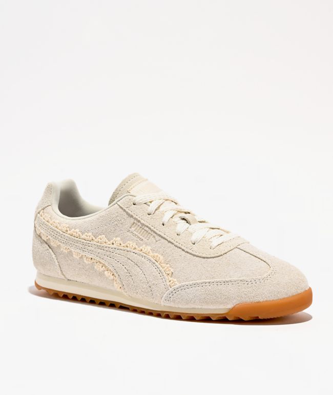 PUMA Women's Arizona Lace Warm White & Caramel Latte Shoes - Puma