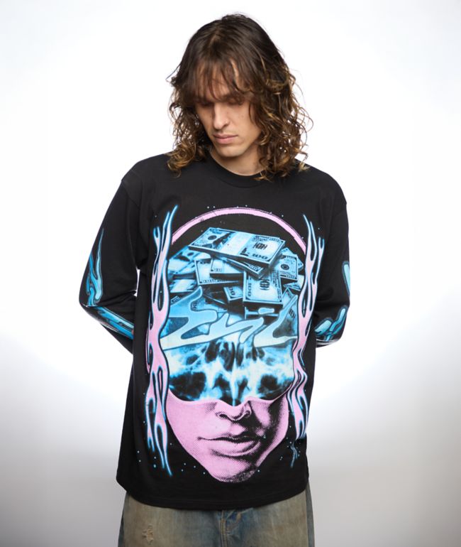 EVIL VICE Money Black Long Sleeve T-Shirt - Evil Vice