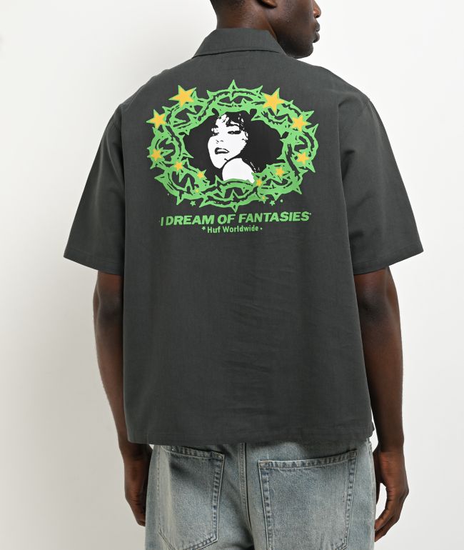 HUF Fantasies Woven Green Short Sleeve Button Up Shirt - HUF