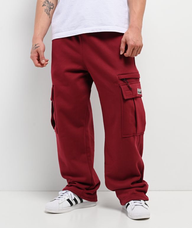Pro Club Burgundy Cargo Sweatpants - Pro Club