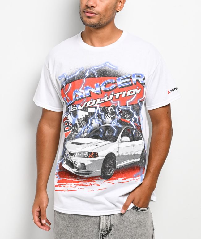 Mitsubishi Lancer EVO White T-Shirt - Mitsubishi
