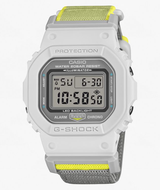 G-Shock DW5600MNC-7A8 Square White, Grey & Yellow Digital Watch - G-Shock