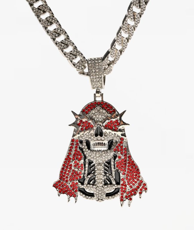 Broken Promises Smoken Reaper 20" Silver Miami Cuban Necklace - Broken Promises