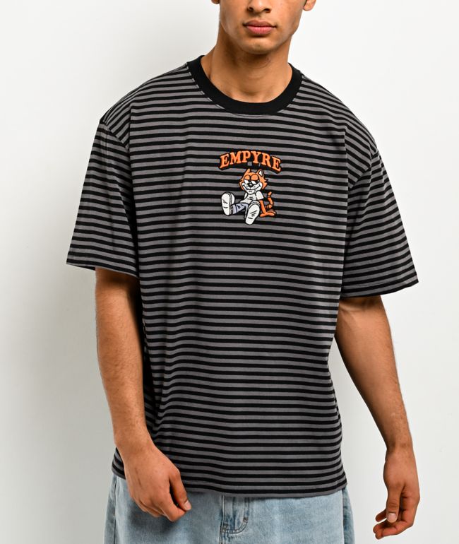 Empyre Tiny Tim Stripe Black & Grey T-Shirt - Empyre