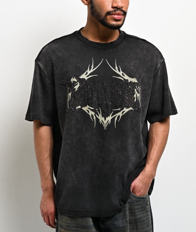 Vitriol Hacksaw Vintage Black Thermal T-Shirt - Vitriol