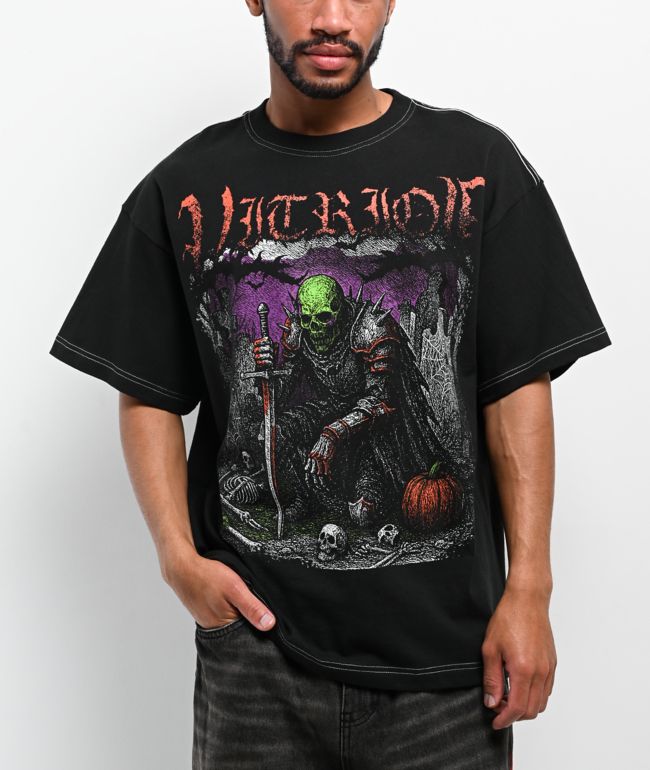 Vitriol Ghoulish Creatures Black Boxy T-Shirt - Vitriol
