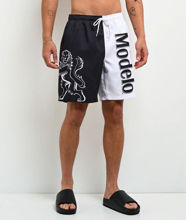Modelo Lion Black & White Board Shorts - Modelo